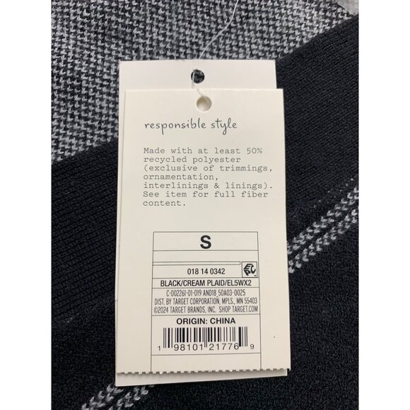 A New Day Womens Black Plaid Button-Up Cardigan Sweater With Pockets Size Small - Picture 10 of 14